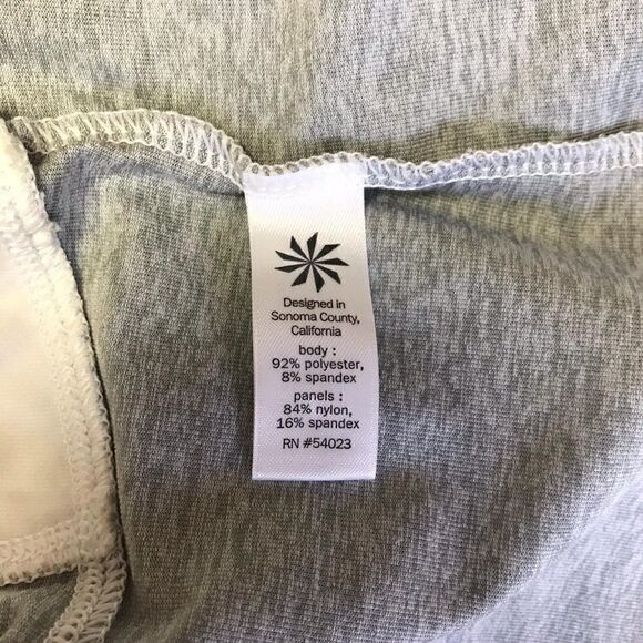 Athleta White Gray Long Sleeve Top Size M - Picture 7 of 8